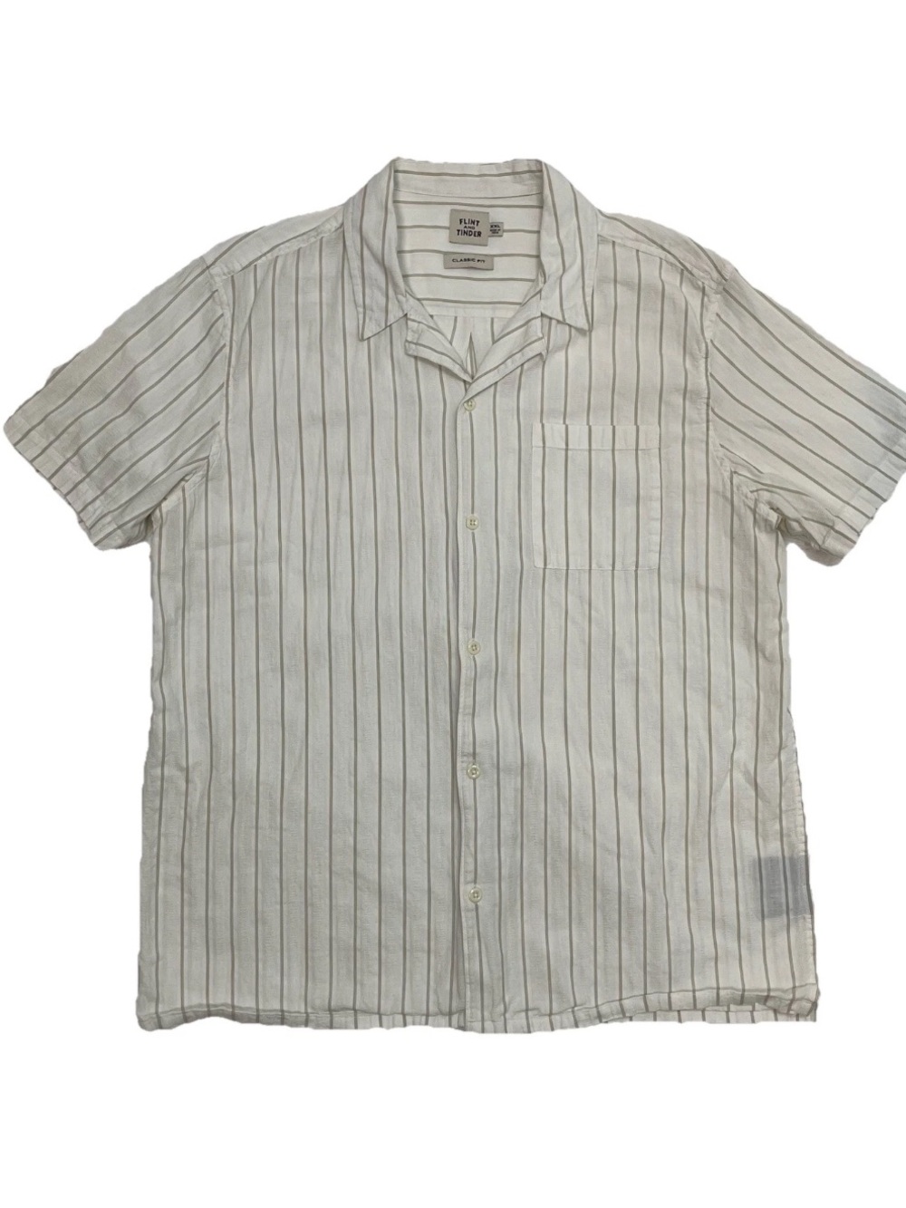 Flint And Tinder Shirt Mens Size XXL 2XL Chambray Short Sleeve Button Up Shirt